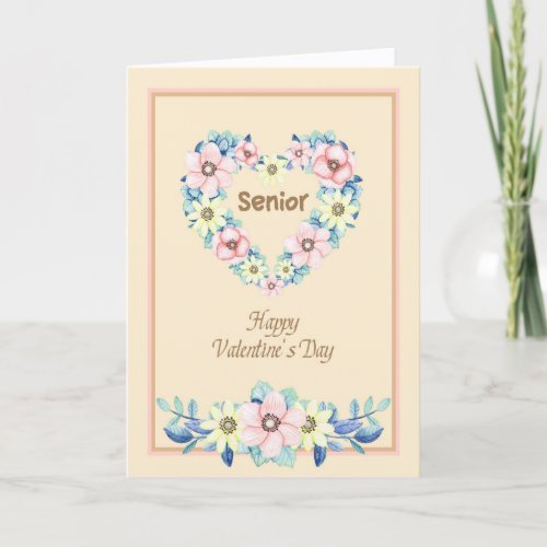 Love to a Senior on Valentines Day Thank You Card