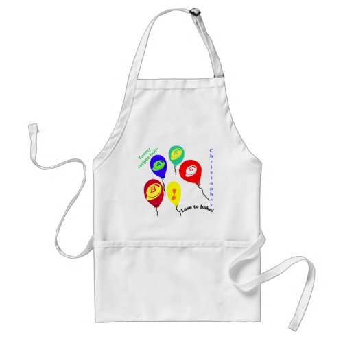 Love to Bake Candy Bits Balloons Apron NAME