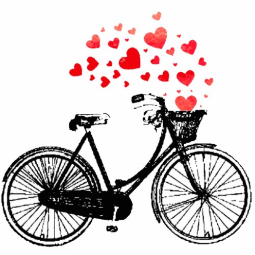 Love to Bike Hearts  Motivational Inspirational Cutout