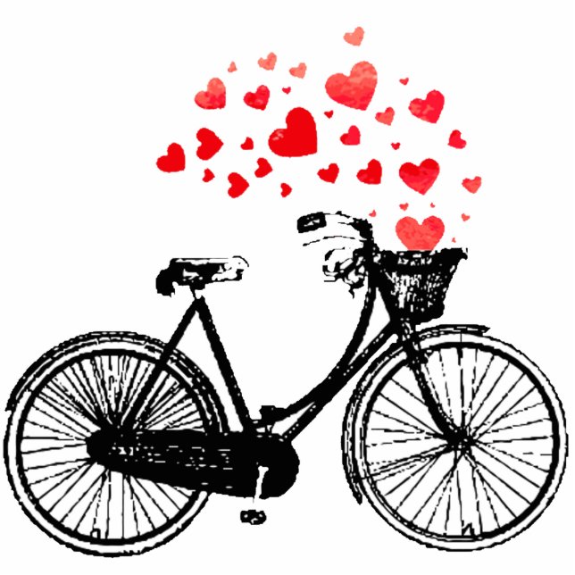 Love to Bike Hearts  Motivational Inspirational Cutout (Front)
