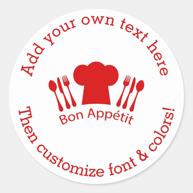 chef stickers gift for baker From the Kitchen Personalized stickers baking labels Bon Appetit Kraft Paper Sticker