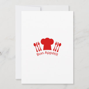 Love to Cook Chef Hat Bon Appetit Invitation