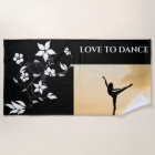 "LOVE TO DANCE" beach towel.