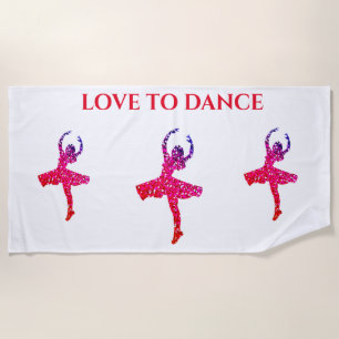 LOVE TO DANCE beach towel. Towel