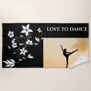 "LOVE TO DANCE" beach towel. Towel