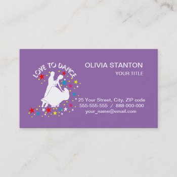 Love To Dance Business Card by igorsin at Zazzle
