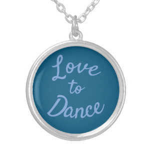 "Love to Dance" Charm Silver Plated Necklace