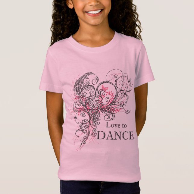Love to Dance Girls Baby Doll T (customizable) T-Shirt (Front)