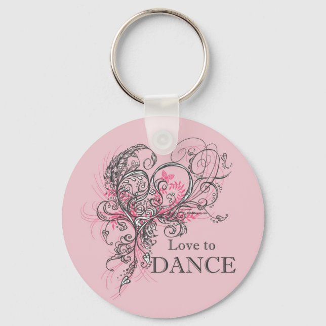 Love to Dance Keychain (customizable) (Front)