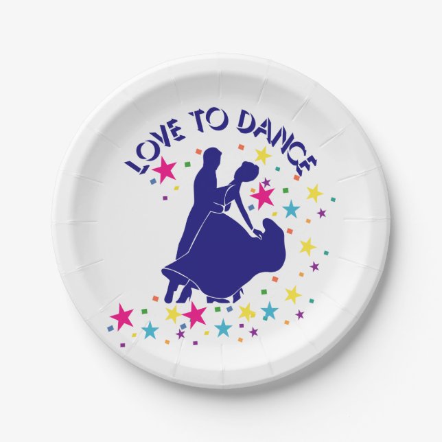 Love to dance paper plates (Front)