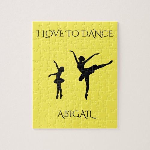 Love to dance puzzle with personalized name