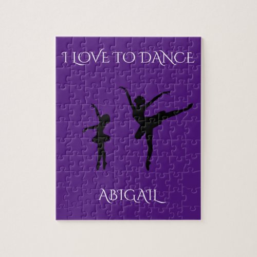 Love to dance puzzle with personalized name