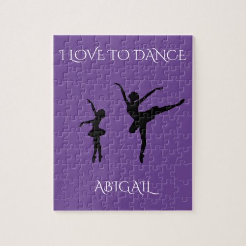 Love to dance puzzle with personalized name