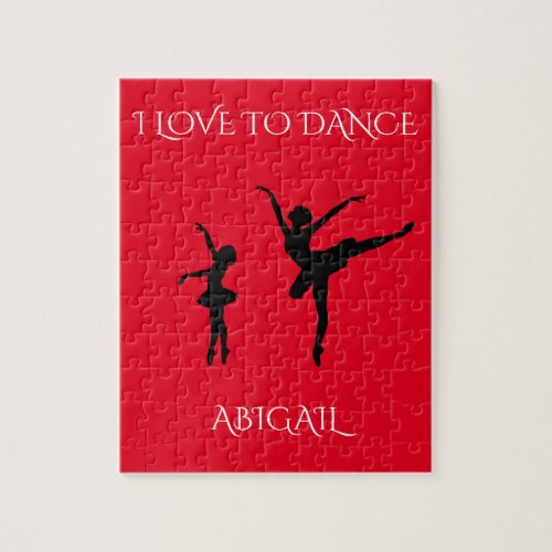 Love to dance puzzle with personalized name