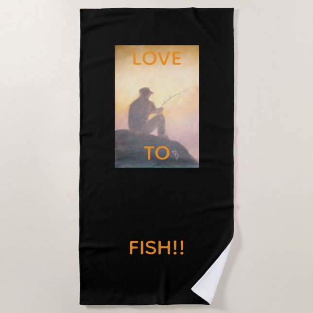 Love to Fish Beach Towel (Front)