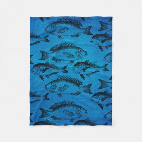 Love To Fish Fishermans Vintage Fleece Blanket