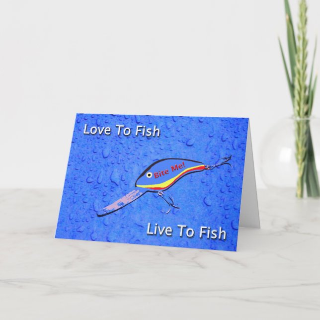 Love To Fish Live To Fish Birthday Card (Front)