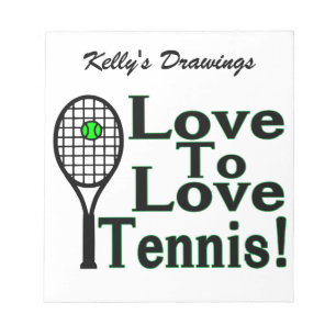 Love To Love Tennis Notepad