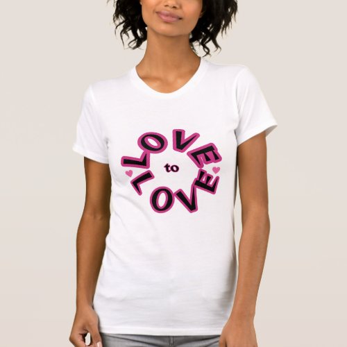 Love to Love White Basic T_Shirt