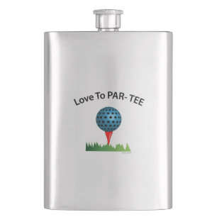 Love to Par-Tee, Funny Golf Quote Flask