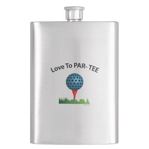 Love to Par_Tee Funny Golf Quote Flask