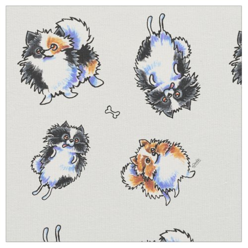 Love To Parti Pomeranians Stone Fabric