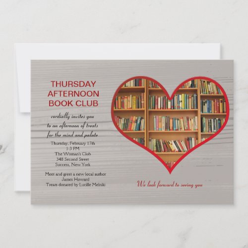 Love to Read Book Club Invitation