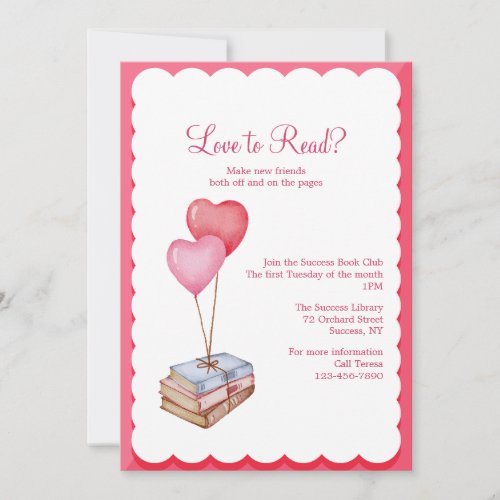 Love to Read Book Club Invitation