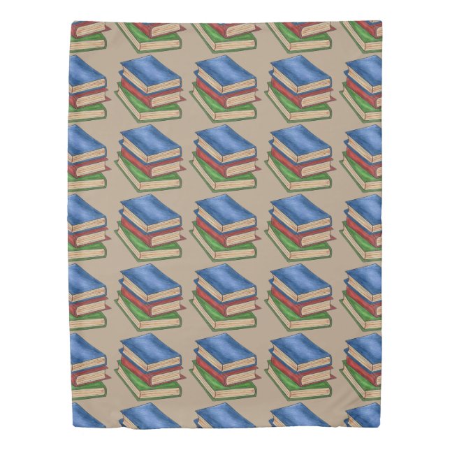 Love to Read Book Stack Library Teacher Librarian Duvet Cover (Front)
