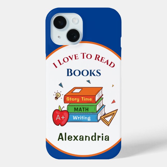 Love To Read Books Reader Reading Personalize Case-Mate iPhone Case (Back)