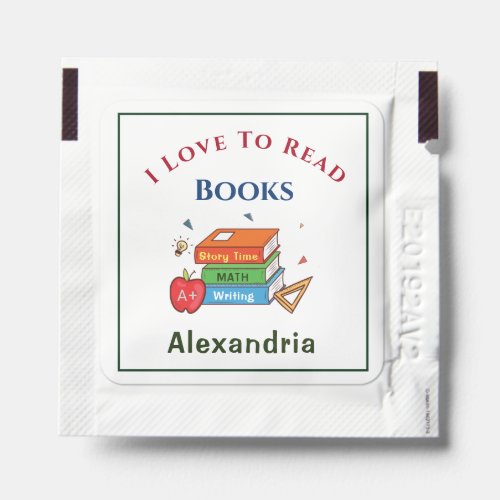 Love To Read Books Reader Reading Personalize Hand Sanitizer Packet