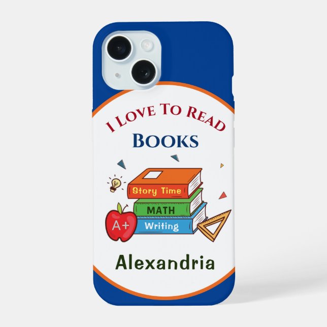 Love To Read Books Reader Reading Personalize Iphone Case (Back)