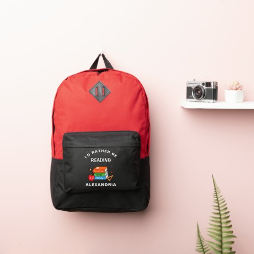 Love To Read Books Reader Reading Personalize Port Authority Backpack