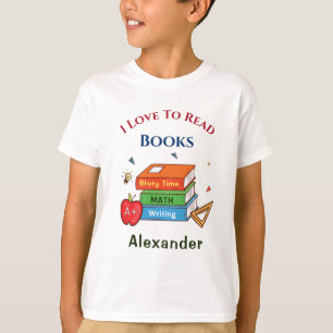 Love To Read Books Reader Reading Personalize T-Shirt