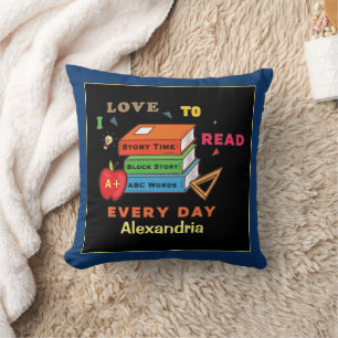 Love To Read Books Reader Reading Personalize Throw Pillow