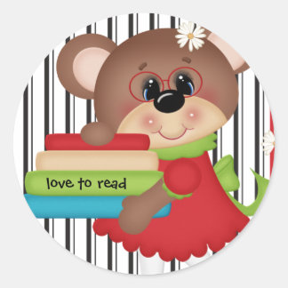 Love to Read Cute Bear Sticker