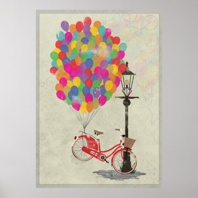 Love to Ride my Bike with Balloons! Poster (Front)