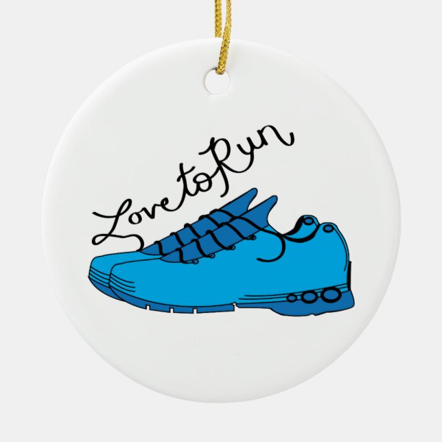 Love to Run Ceramic Ornament (Front)