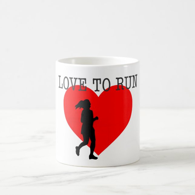 Love to run running woman girl gift present coffee mug (Center)