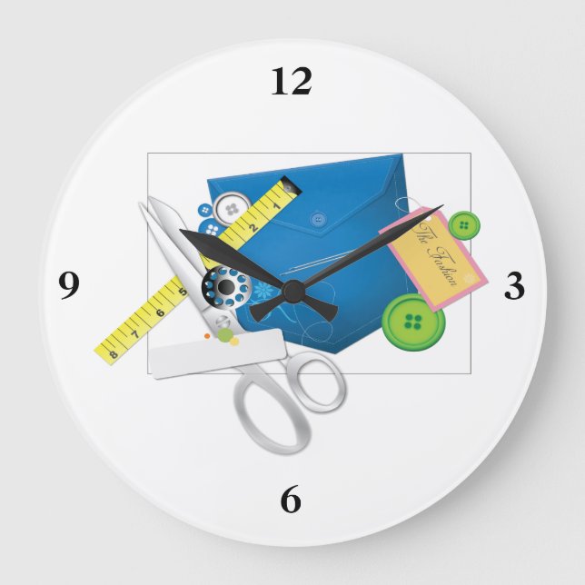 Love To Sew & Sew It Goes Large Clock (Front)