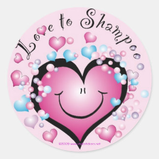 LOVE to Shampoo ©StyleStickers™ Classic Round Sticker
