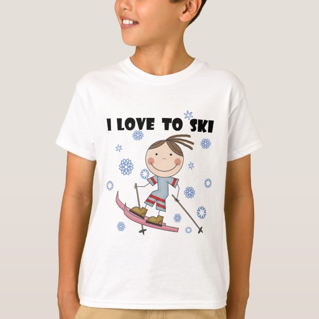 Love to Ski - Girl Tshirts and Gifts (Front)