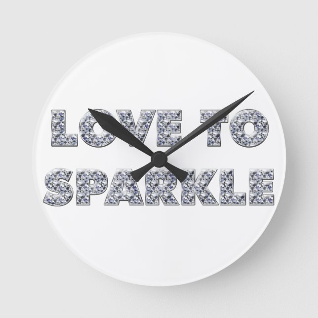 Love To Sparkle Round Clock (Front)
