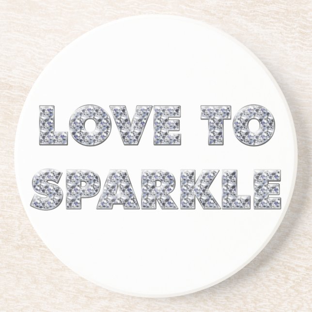 Love To Sparkle Sandstone Coaster (Front)