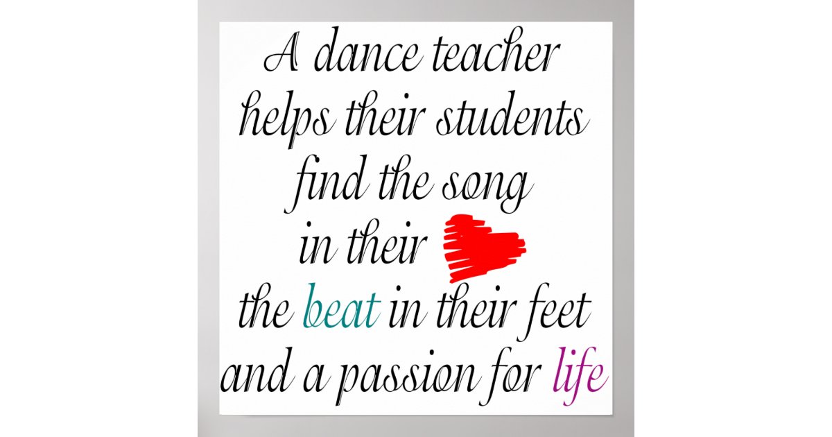 Love to Teach Dance Poster | Zazzle