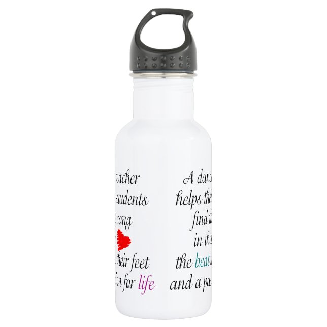 Love to Teach Dance Stainless Steel Water Bottle (Front)