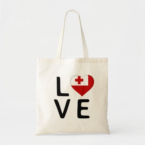 Love _ Tonga Flag Tote Bag