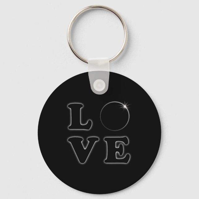 Love Total Solar Eclipse 04 08 2024 Totality  Keychain (Front)