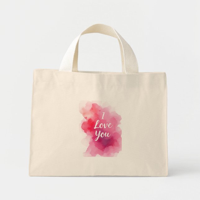 Love Tote Bag in watercolour (Front)
