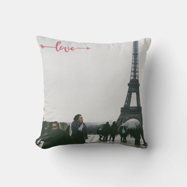 Love Tower Heart  Throw Pillow (Front)